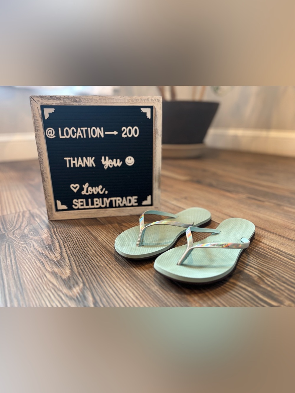 HAVAIANAS METALLIC THONG FLIP FLOPS BLUE SIZE 7/8 EUR 39/40